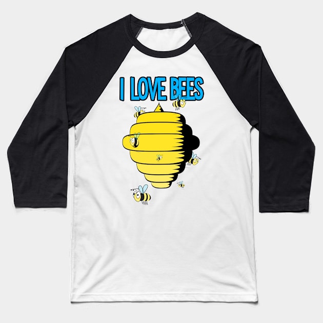 Beekeeper, I Love Bees, Honeybee, Bee owner, Bee Baseball T-Shirt by Jakavonis